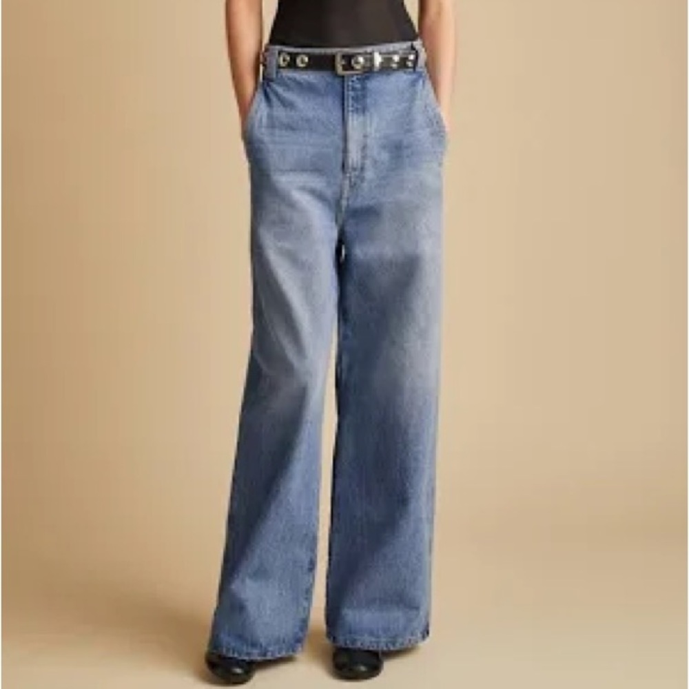 Khaite Ian Wide-Leg Faded Jeans